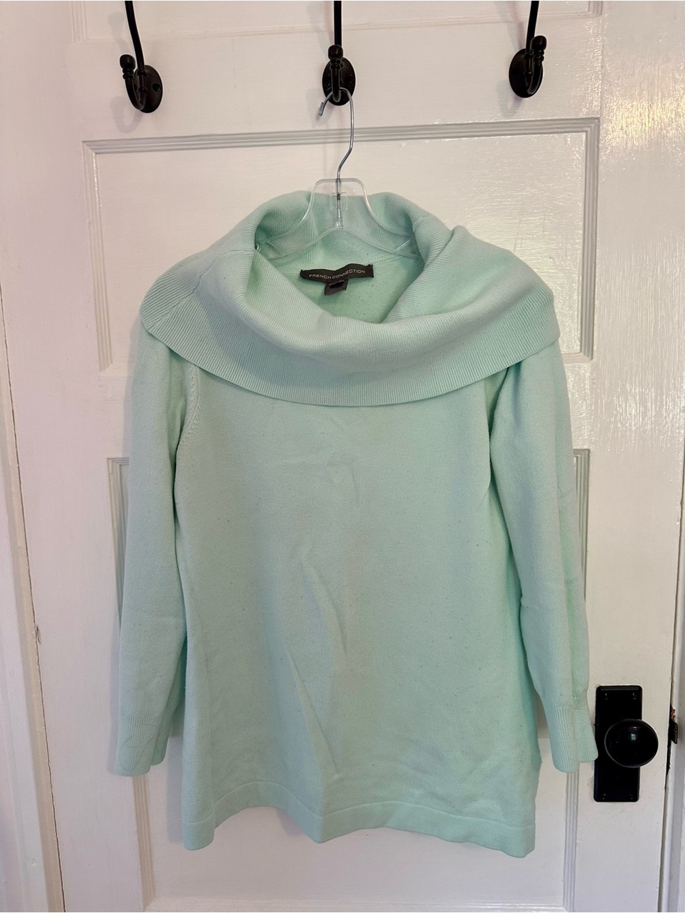 French Connection Mint Green Cowl Neck Sweater